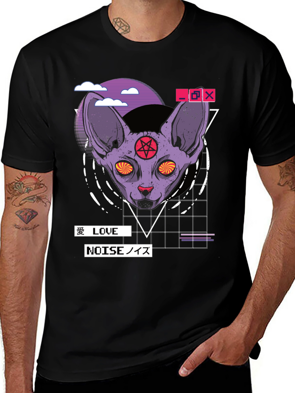 Occult Cat Graphic Tee - Edgy Aesthetic T-Shirt