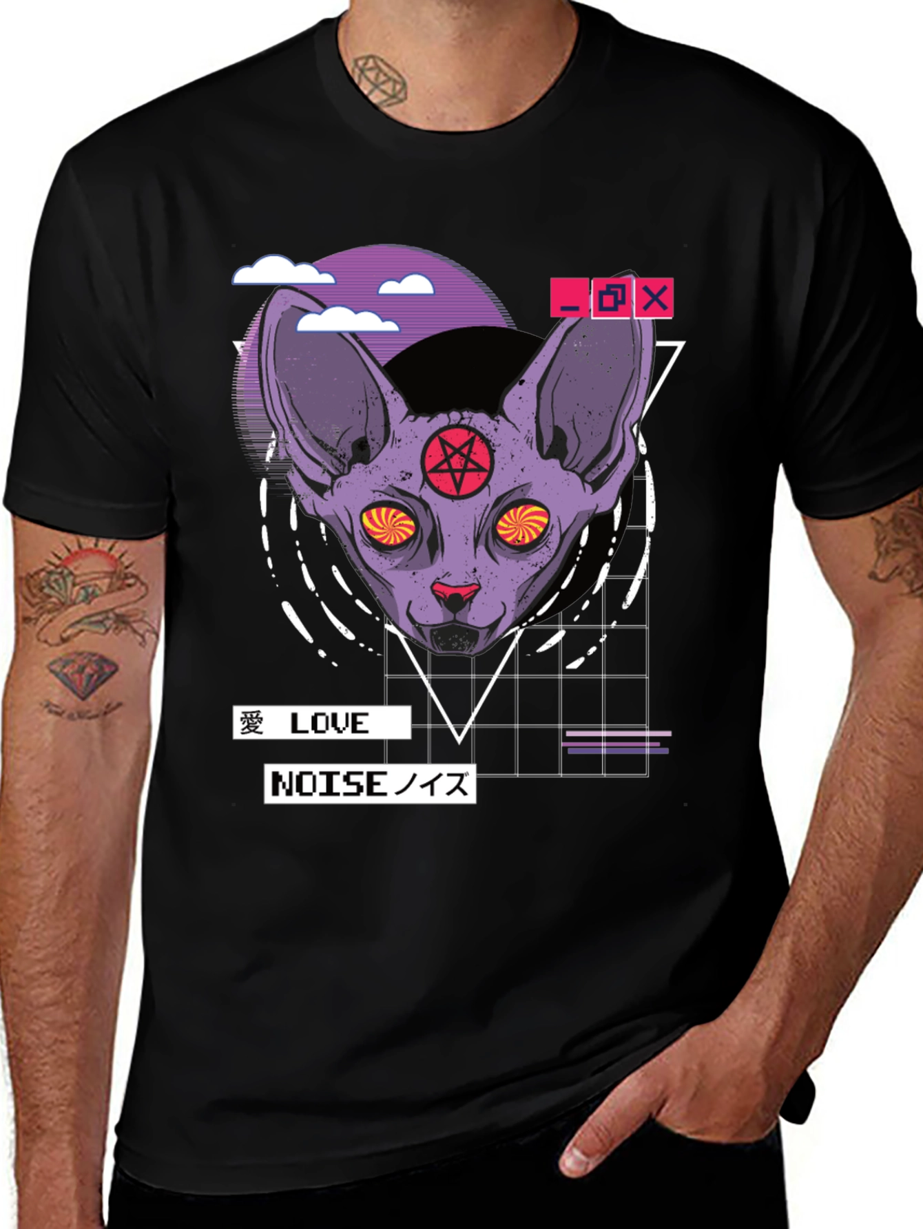 Occult Cat Graphic Tee - Edgy Aesthetic T-Shirt