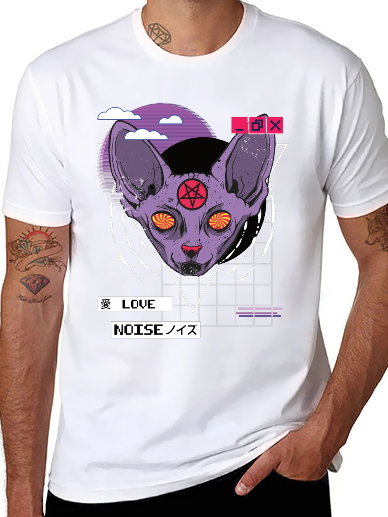 Occult Cat Graphic Tee - Edgy Aesthetic T-Shirt