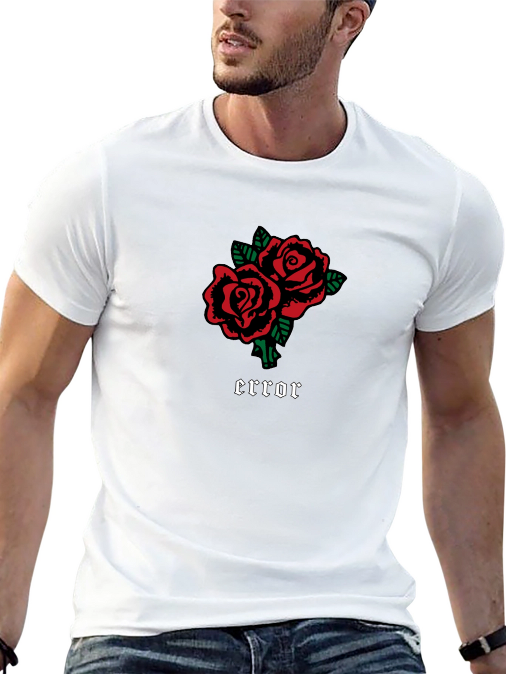 Error Roses Black Graphic Tee