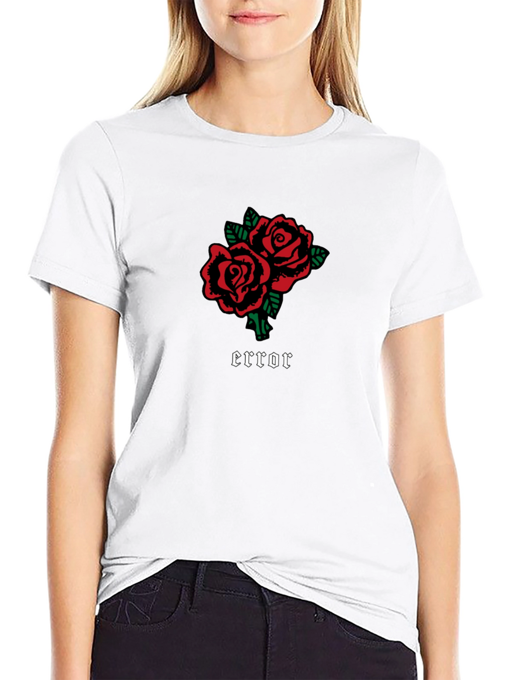 Error Roses Black Graphic Tee