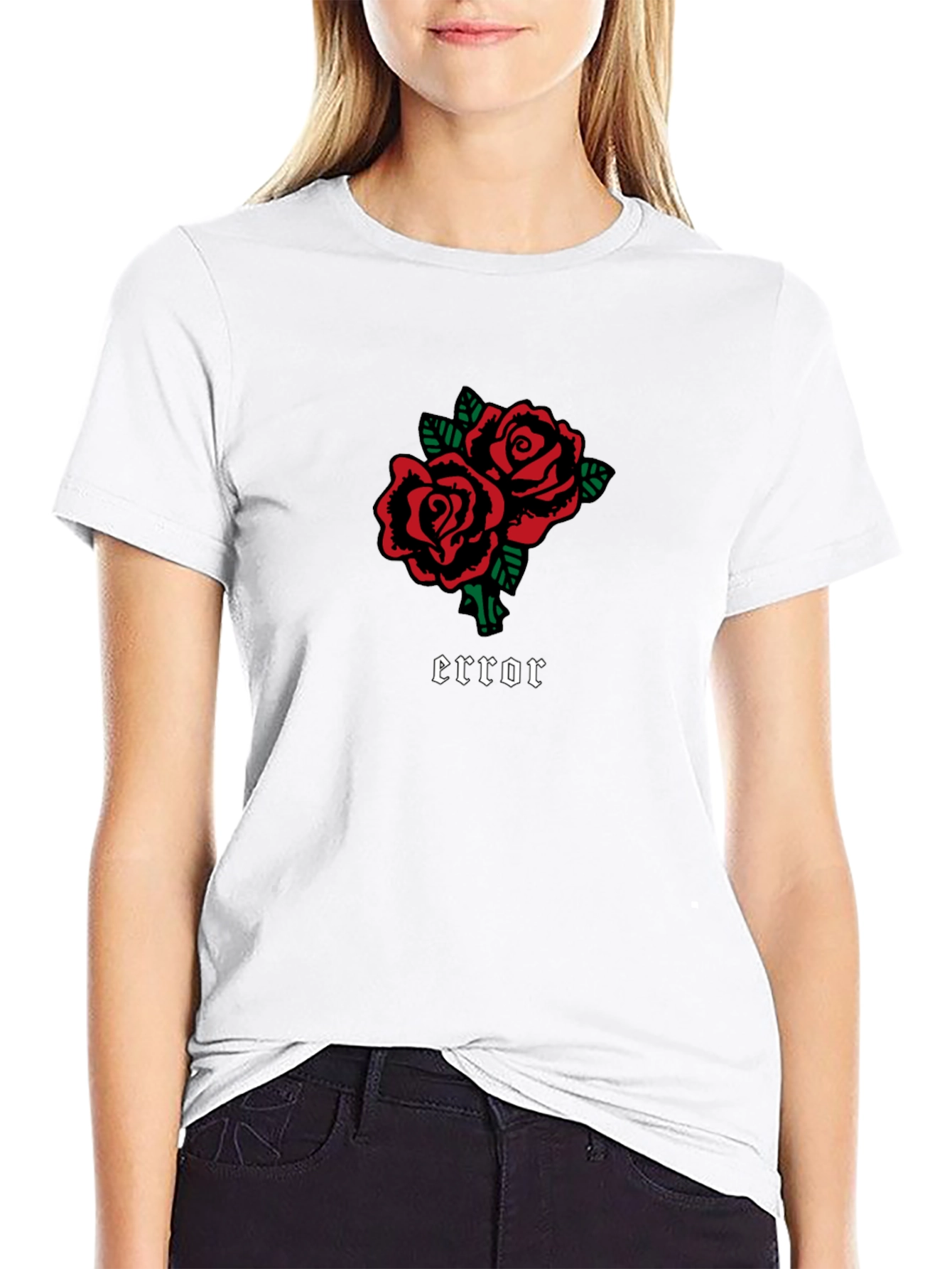 Error Roses Black Graphic Tee