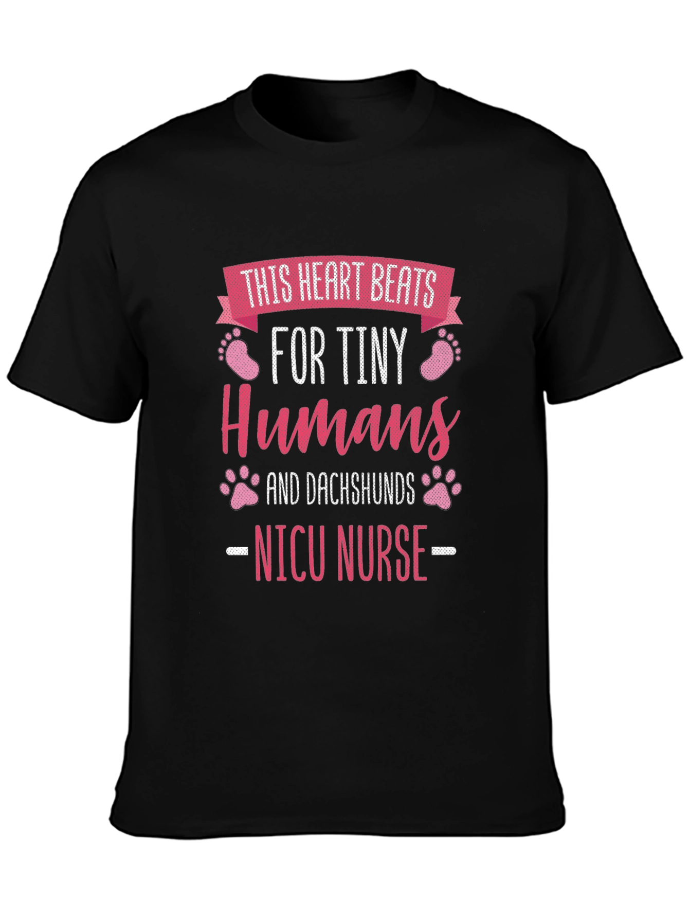 NICU Nurse T-Shirt: This Heart Beats For Tiny Humans and Dachshunds