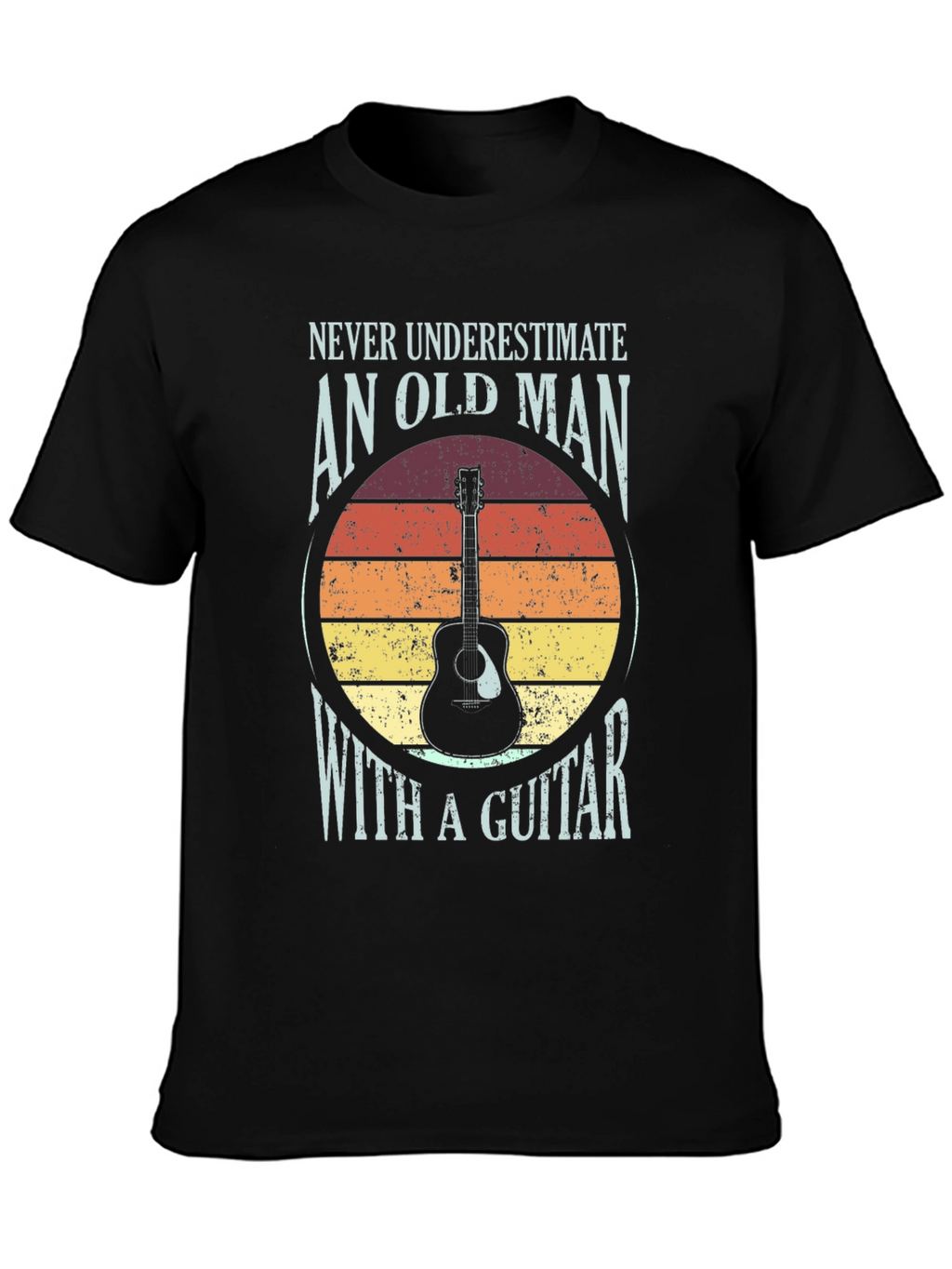 Old Man with a Guitar T-Shirt - Black