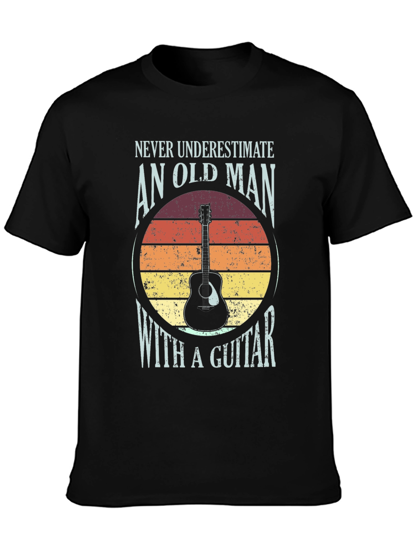 Old Man with a Guitar T-Shirt - Black