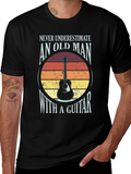Old Man with a Guitar T-Shirt - Black