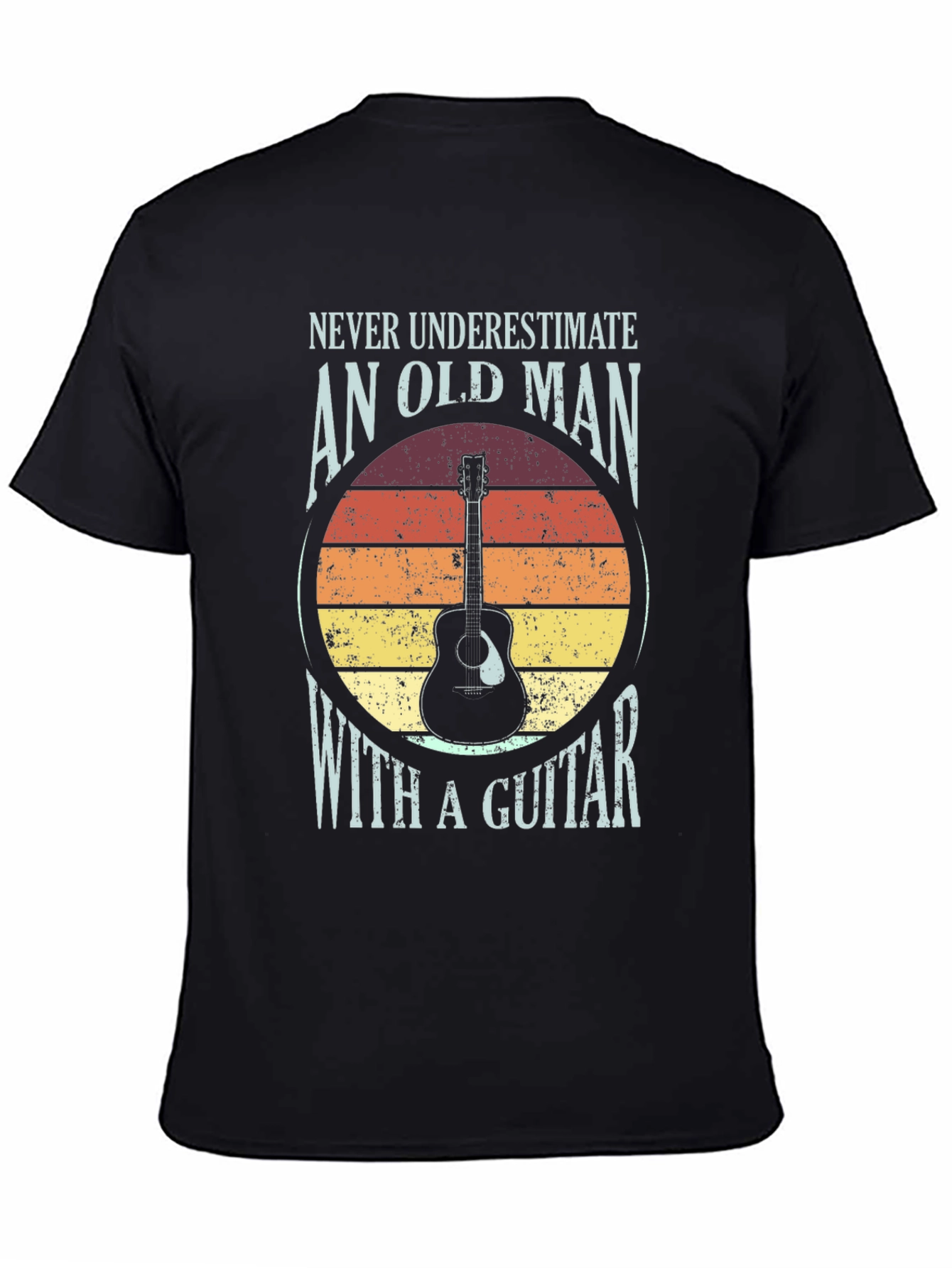 Old Man with a Guitar T-Shirt - Black