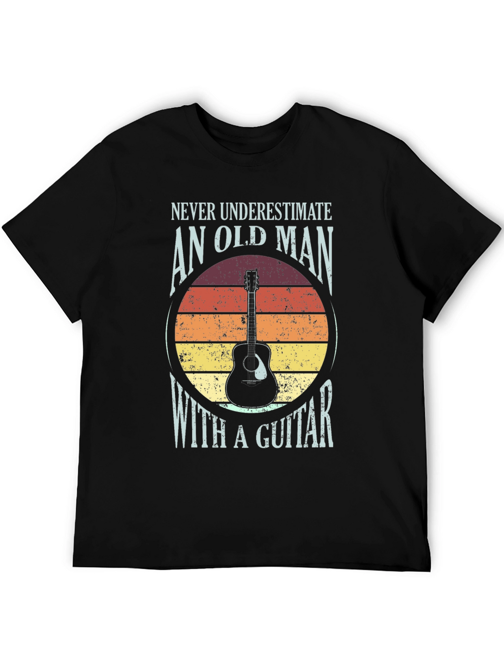 Old Man with a Guitar T-Shirt - Black
