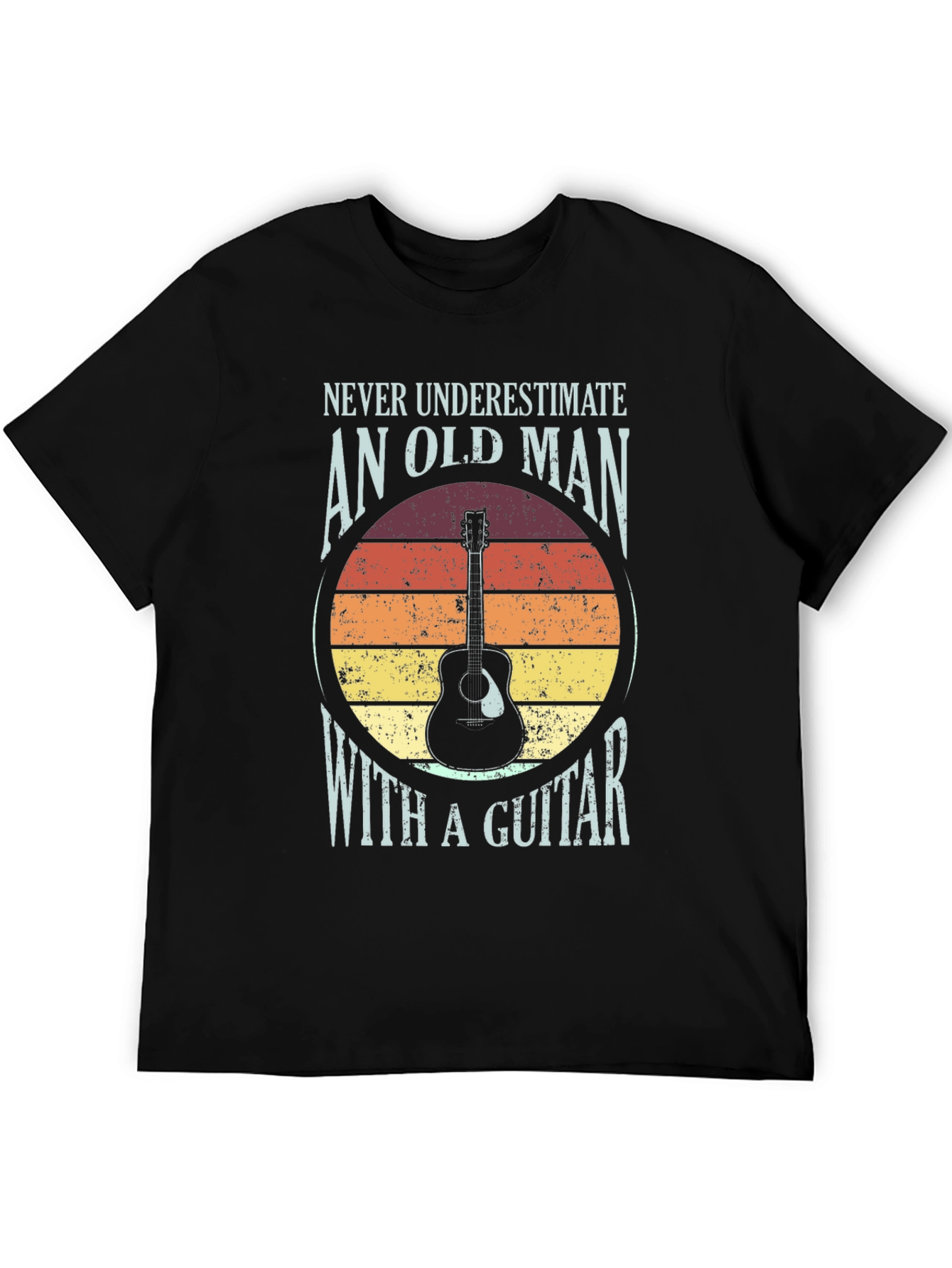 Old Man with a Guitar T-Shirt - Black