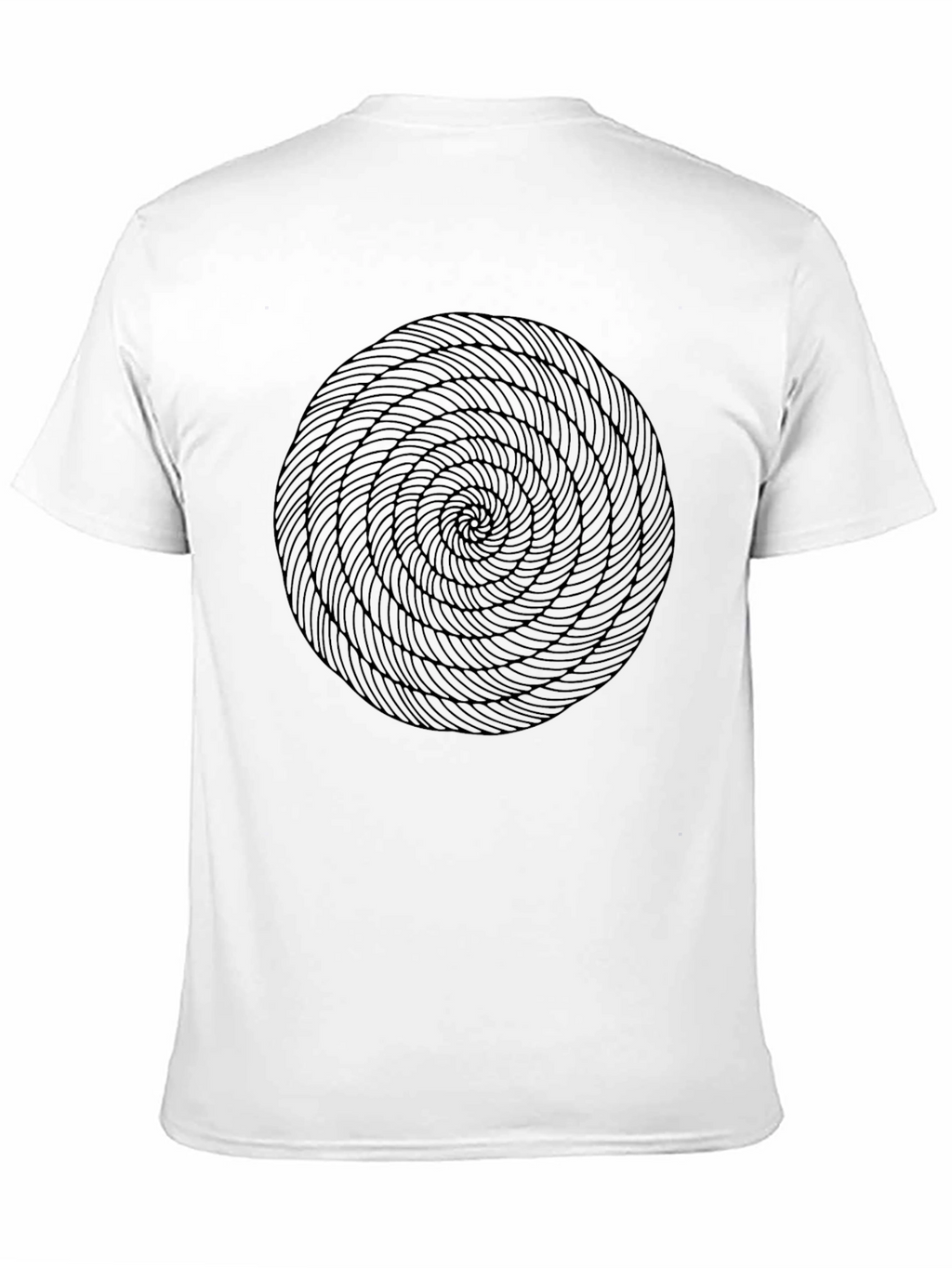 Abstract Spiral Design Black Cotton T-Shirt