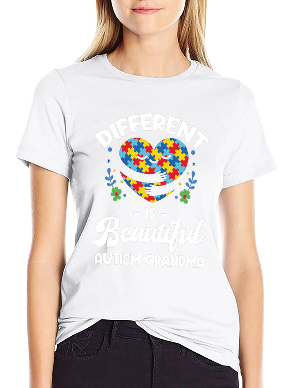 Autism Grandma T-Shirt - Different Is Beautiful