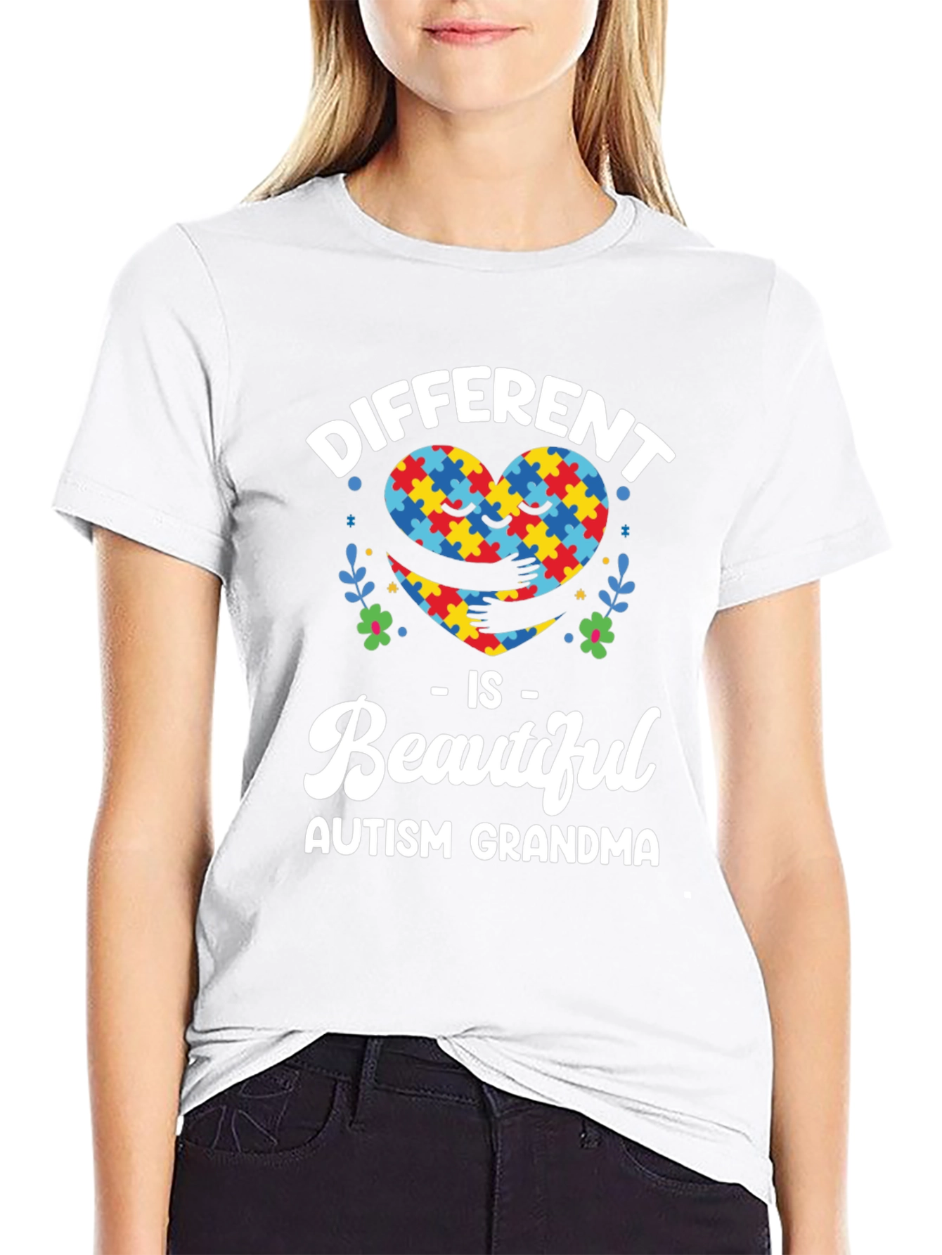 Autism Grandma T-Shirt - Different Is Beautiful