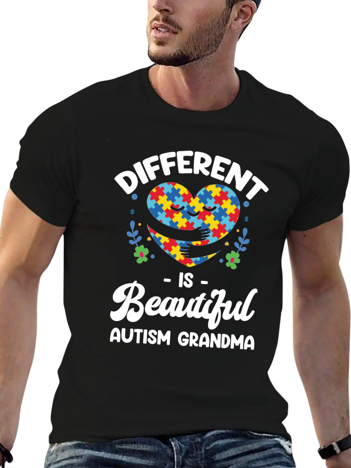 Autism Grandma T-Shirt - Different Is Beautiful