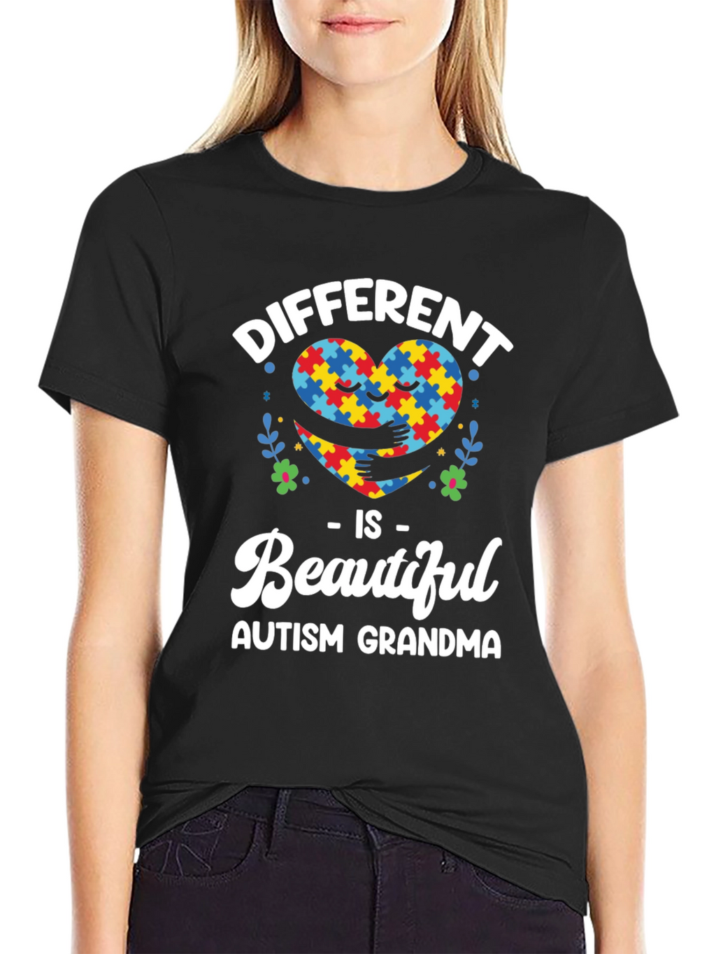 Autism Grandma T-Shirt - Different Is Beautiful