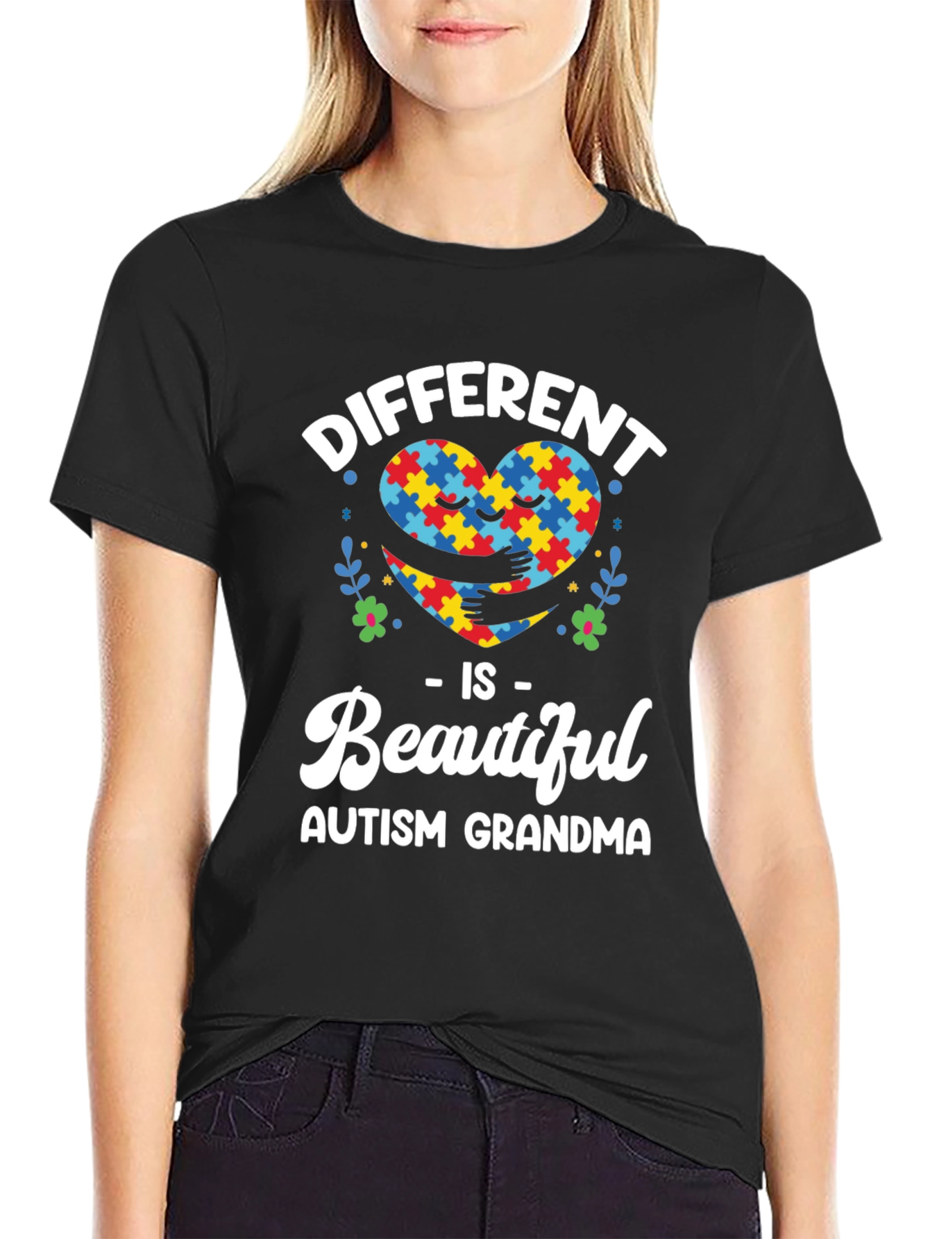 Autism Grandma T-Shirt - Different Is Beautiful