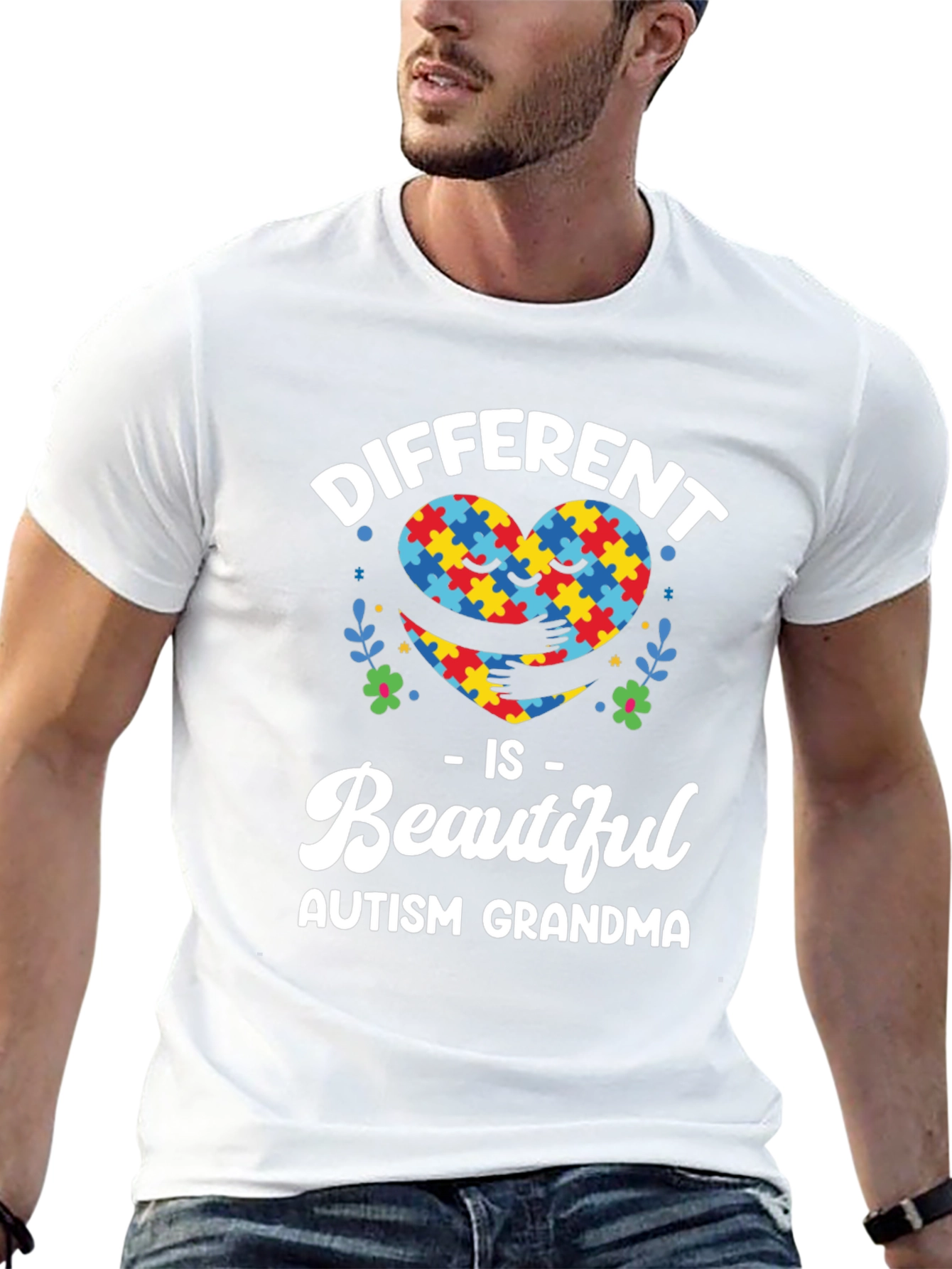 Autism Grandma T-Shirt - Different Is Beautiful