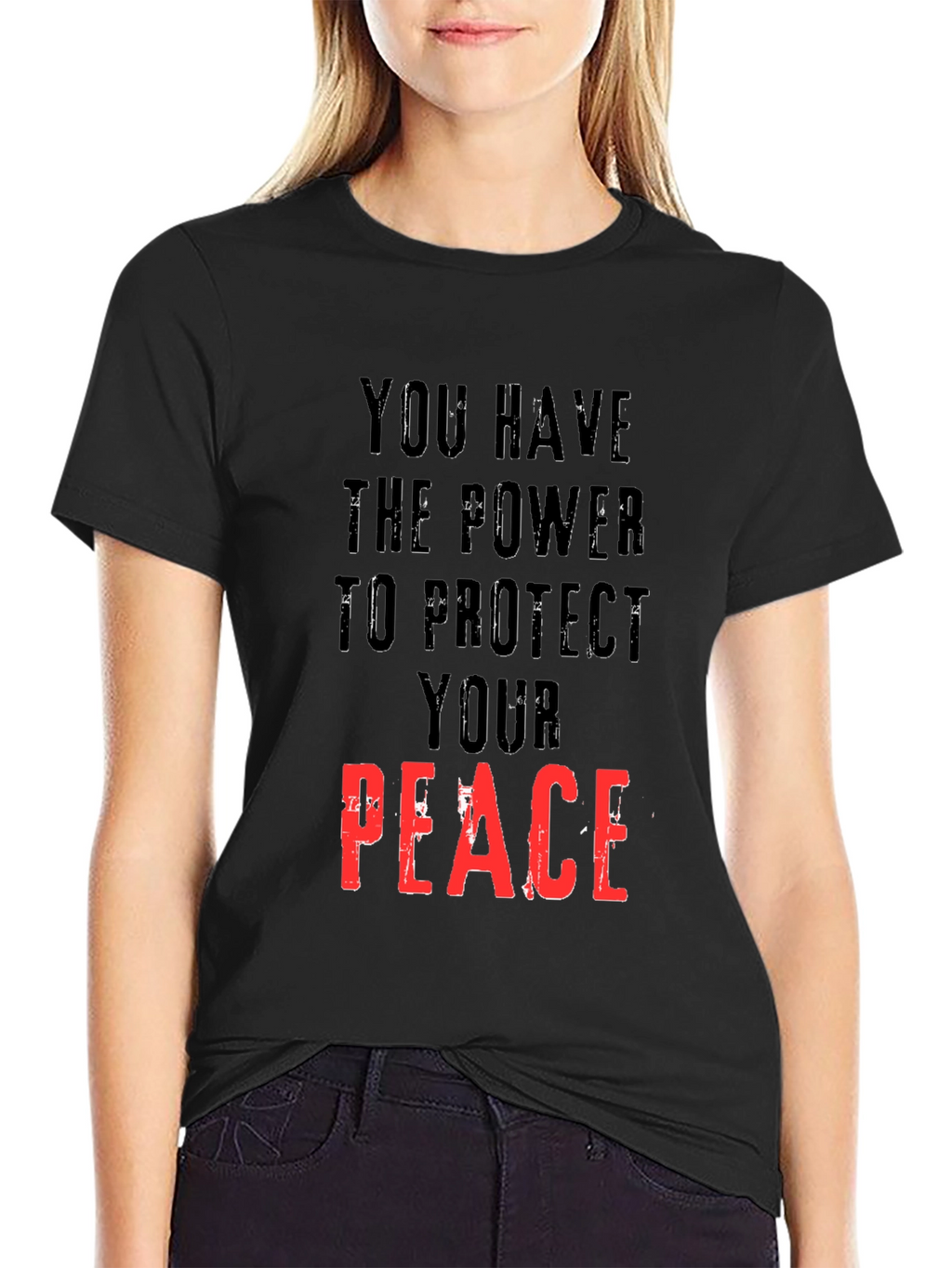 Power to Protect Peace Graphic Tee - Black