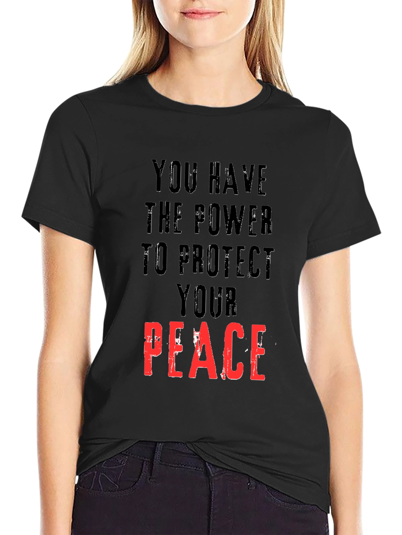 Power to Protect Peace Graphic Tee - Black