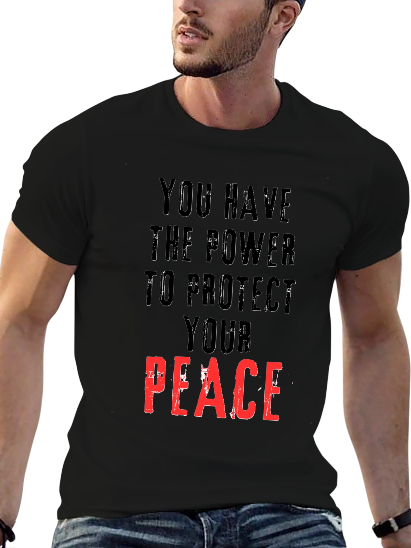 Power to Protect Peace Graphic Tee - Black
