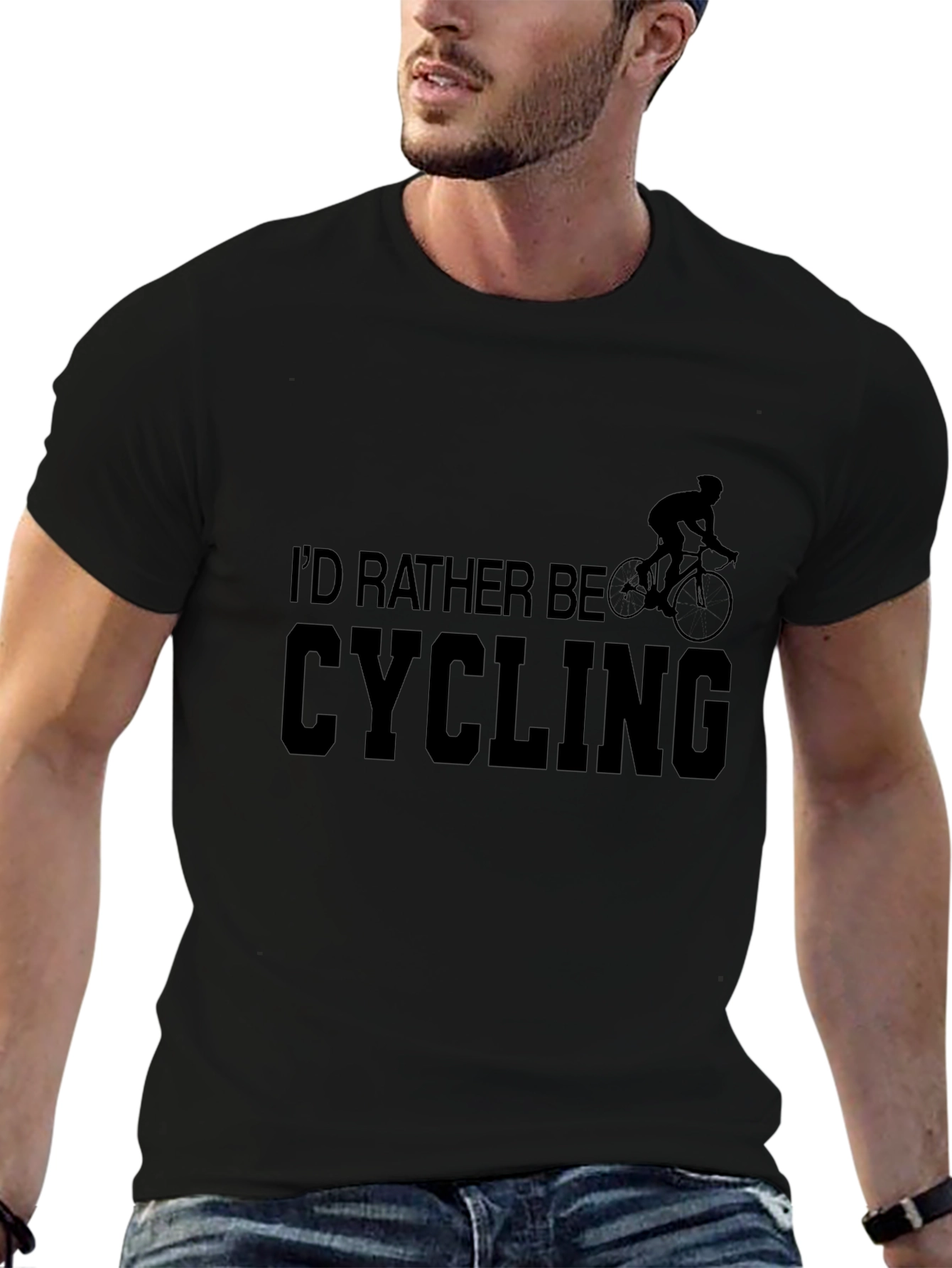 Id Rather Be Cycling T-Shirt - Black