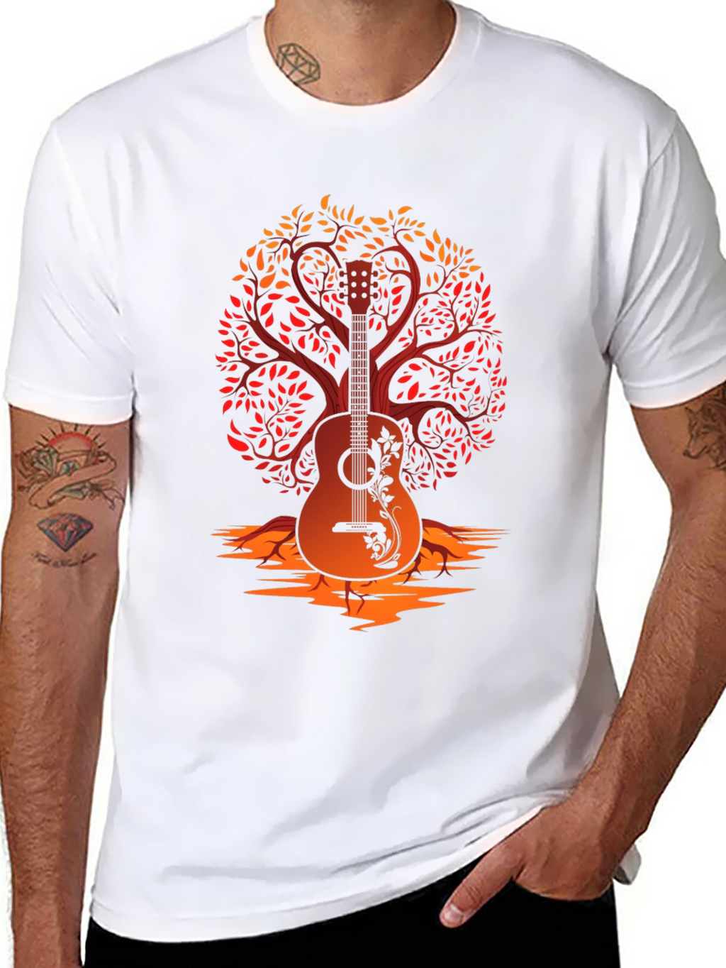 Guitar Tree Graphic Tee - Music Lover Shirt
