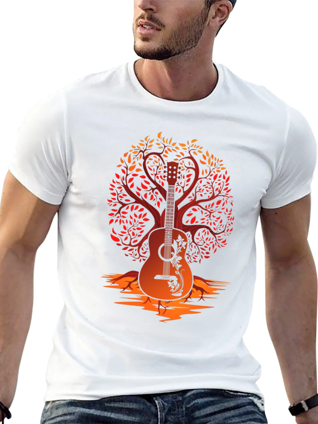 Guitar Tree Graphic Tee - Music Lover Shirt