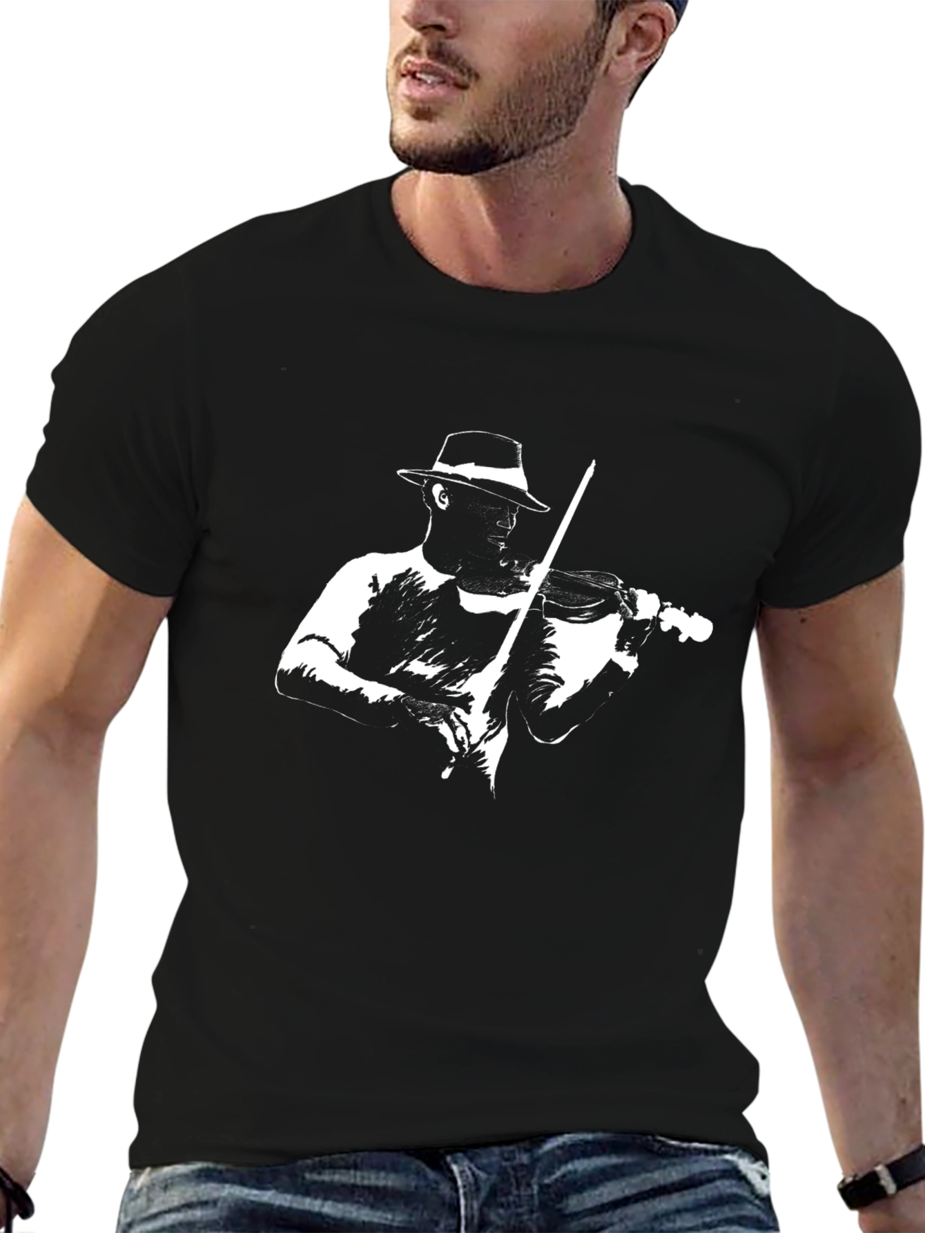 Violinist Graphic Tee - Classic Musician Style