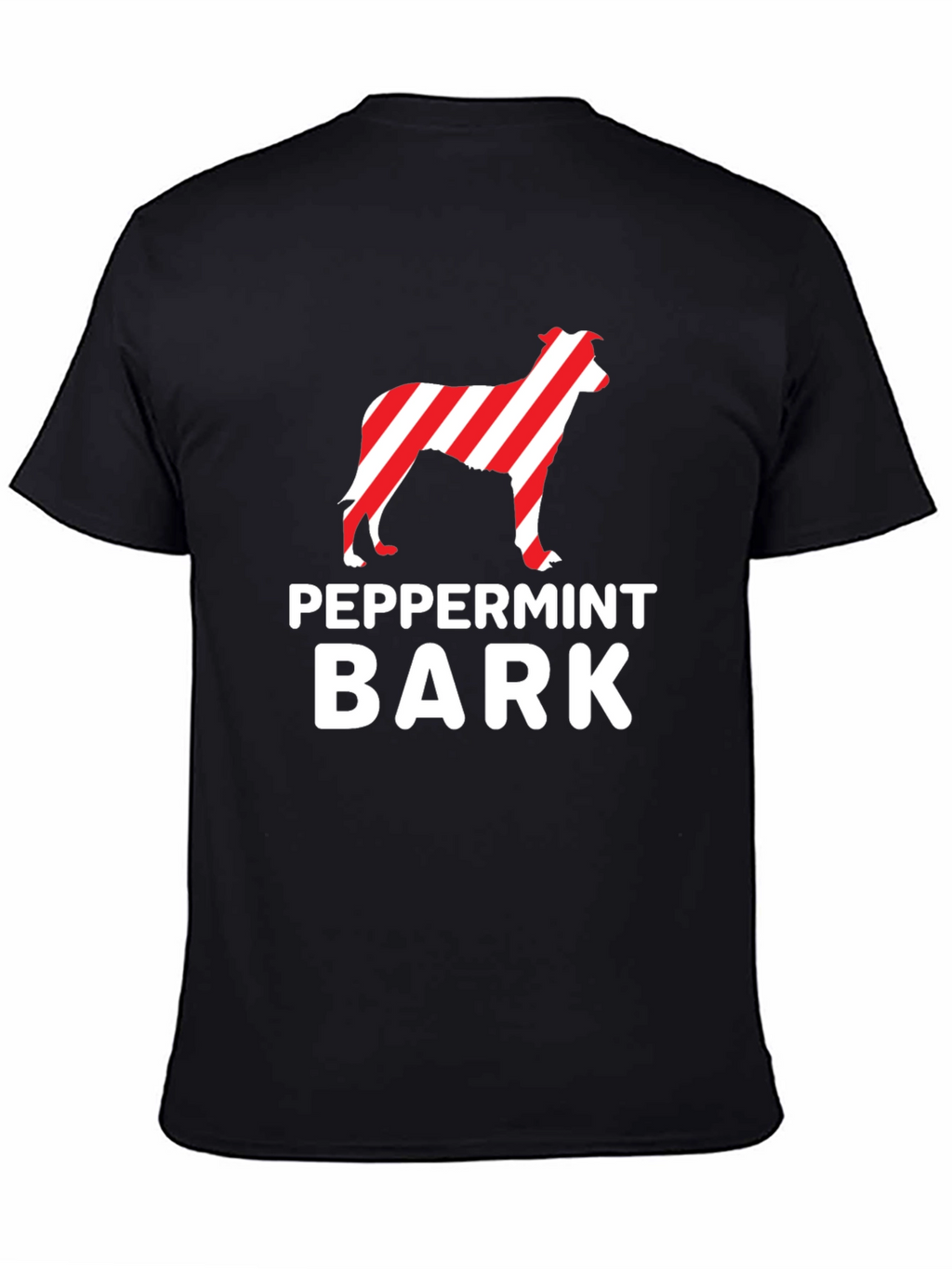 Peppermint Bark Dog Black Graphic T-Shirt