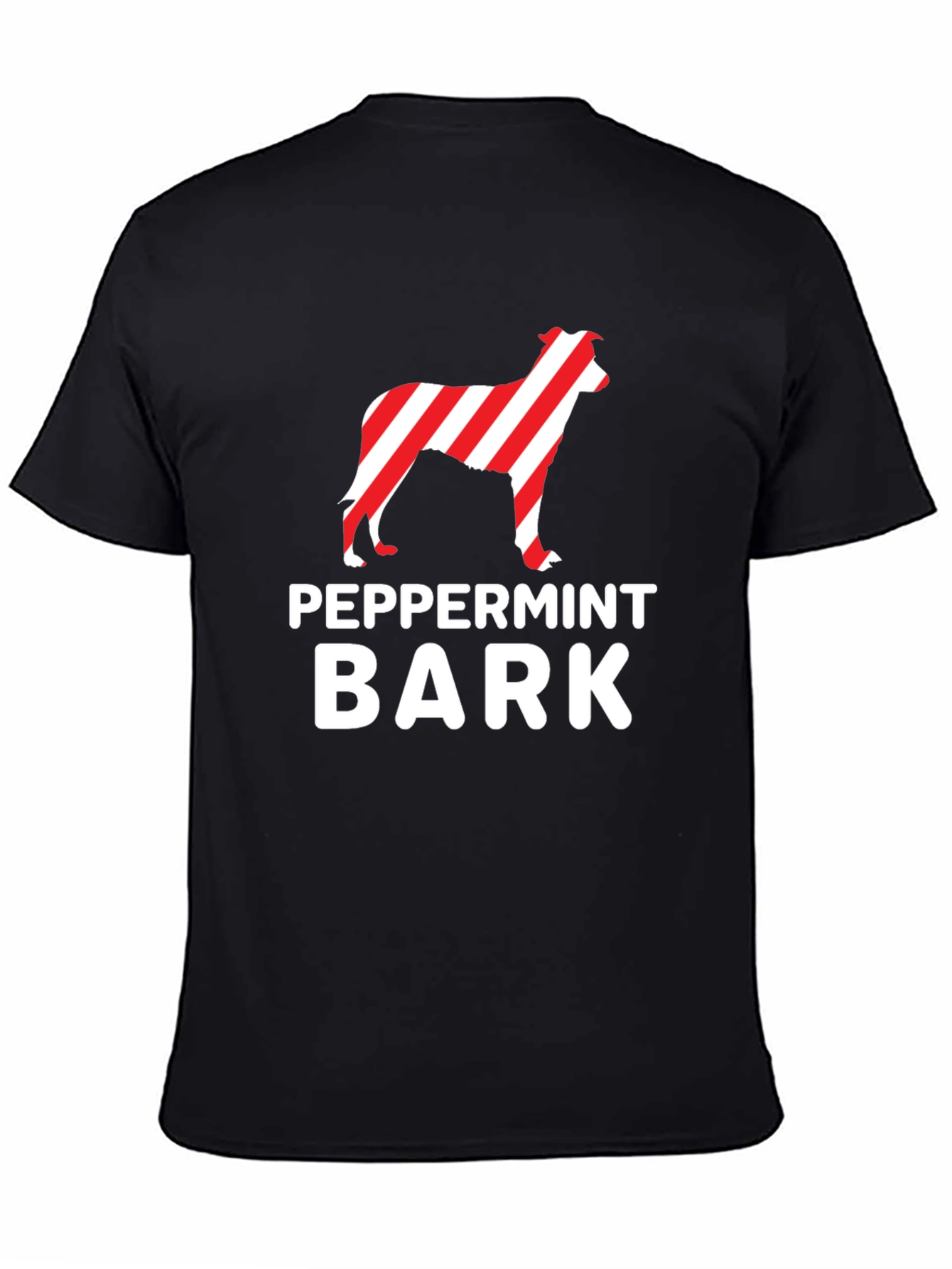 Peppermint Bark Dog Black Graphic T-Shirt