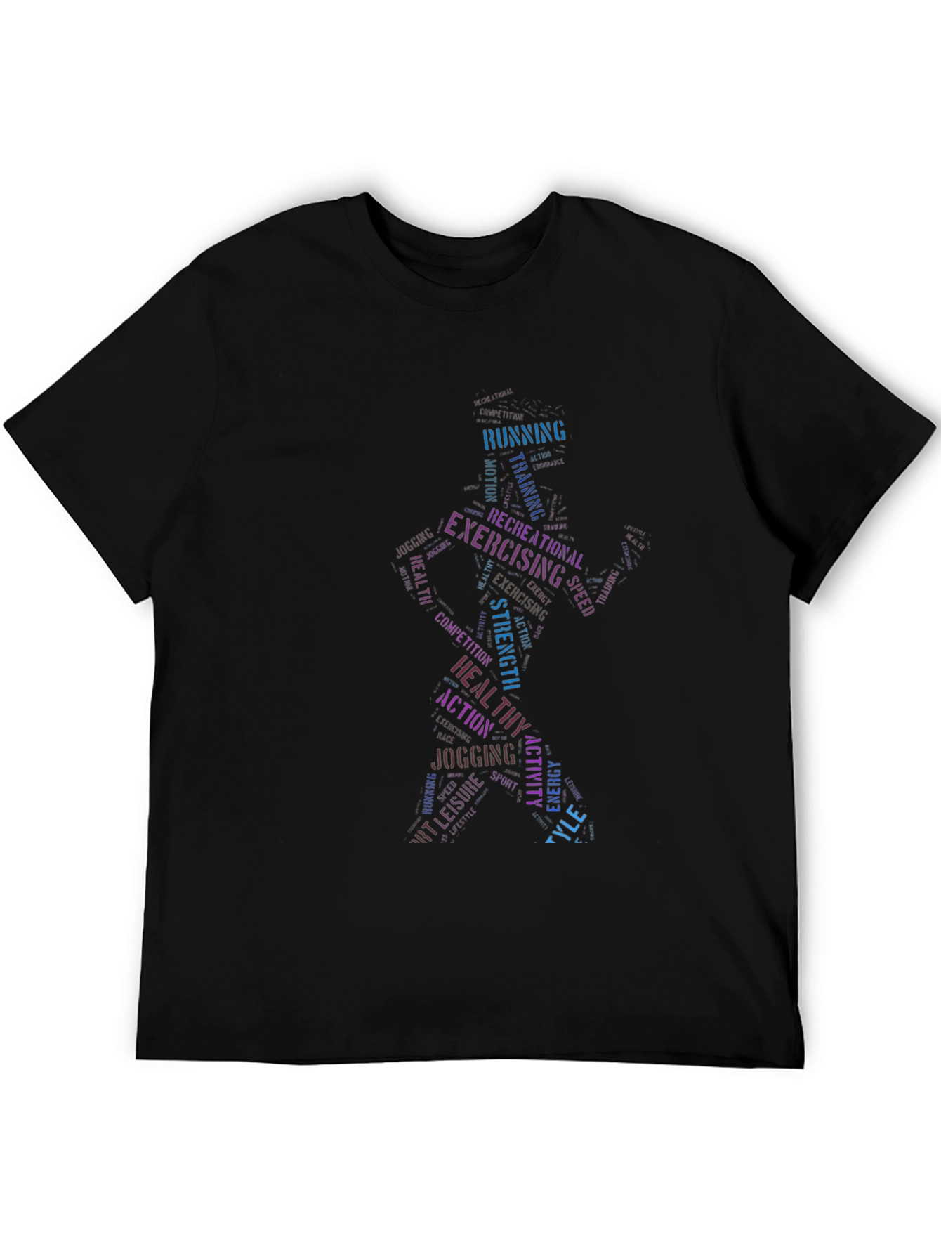 Fitness Word Art Graphic T-Shirt - Exercise Tee