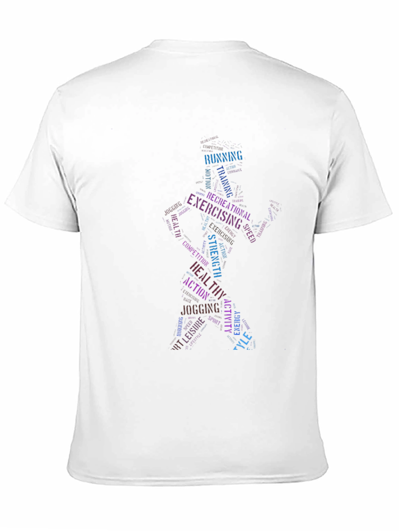 Fitness Word Art Graphic T-Shirt - Exercise Tee