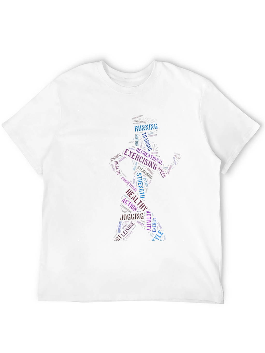 Fitness Word Art Graphic T-Shirt - Exercise Tee