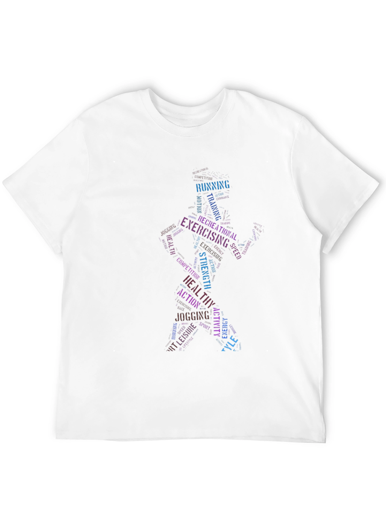 Fitness Word Art Graphic T-Shirt - Exercise Tee