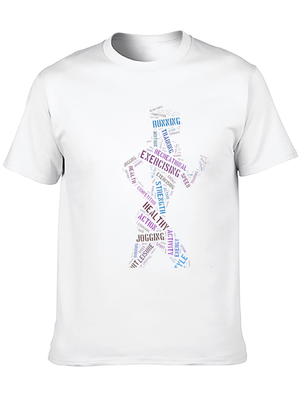 Fitness Word Art Graphic T-Shirt - Exercise Tee