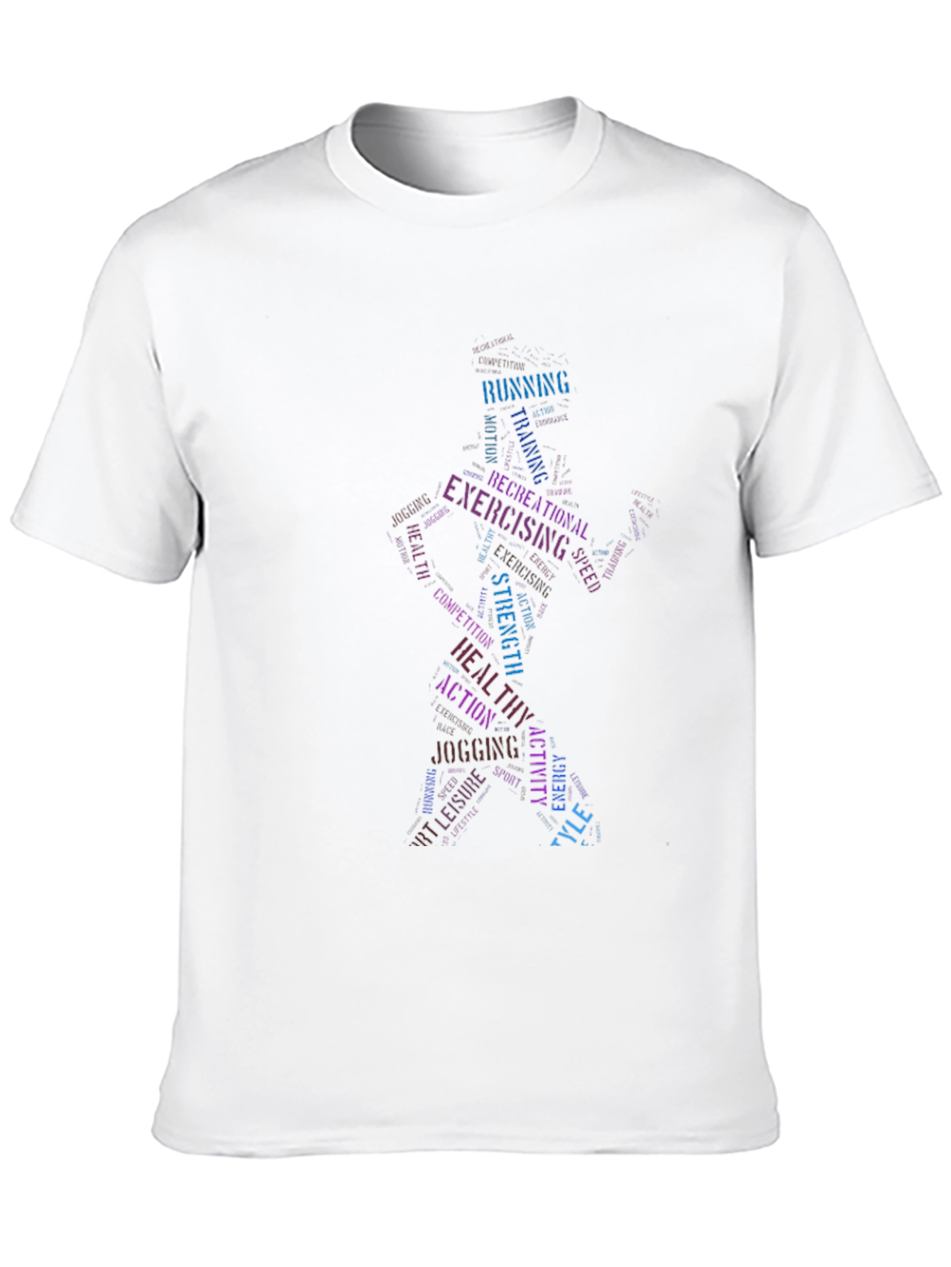 Fitness Word Art Graphic T-Shirt - Exercise Tee