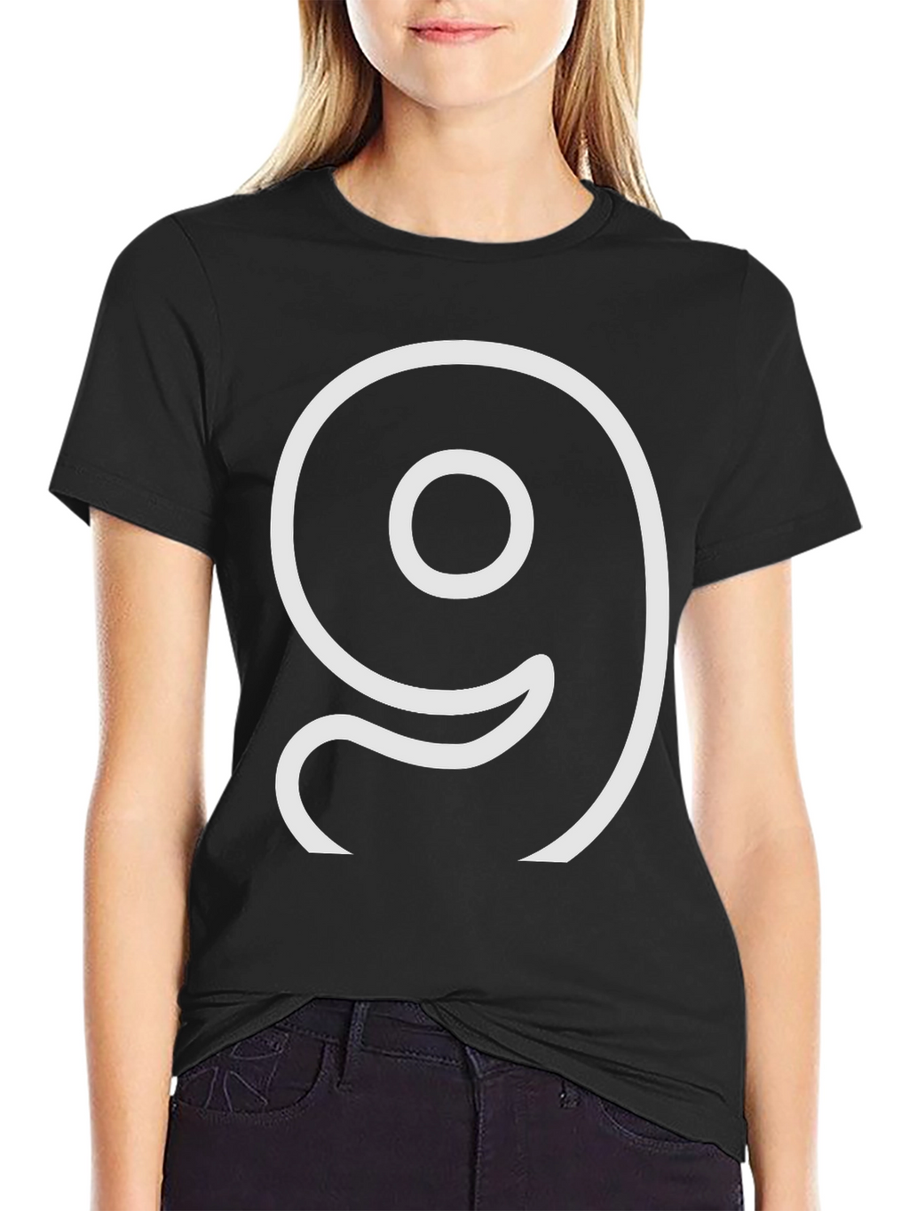 Number Nine Graphic Black Tee Shirt