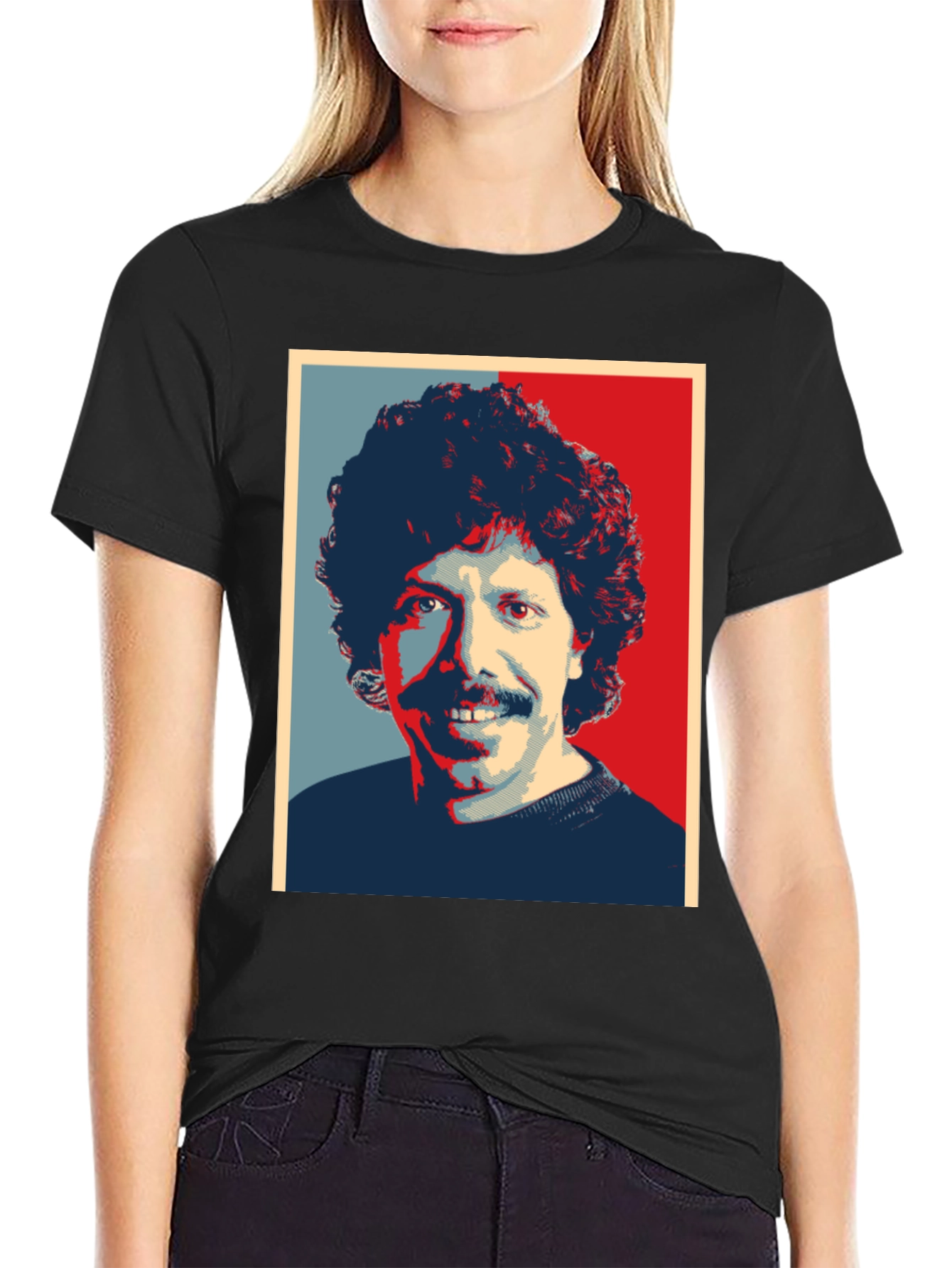 Retro Portrait Graphic Tee - Mens Black T-Shirt