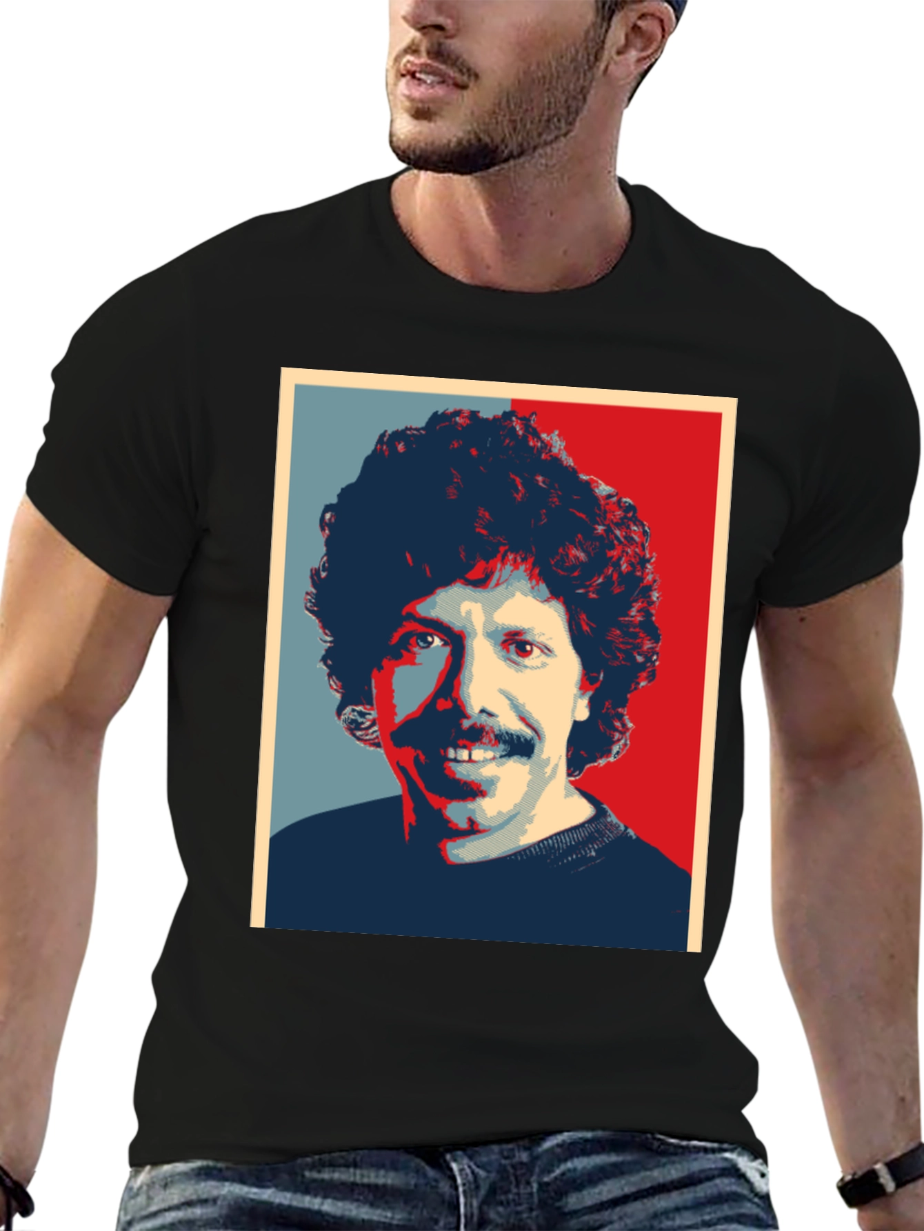 Retro Portrait Graphic Tee - Mens Black T-Shirt