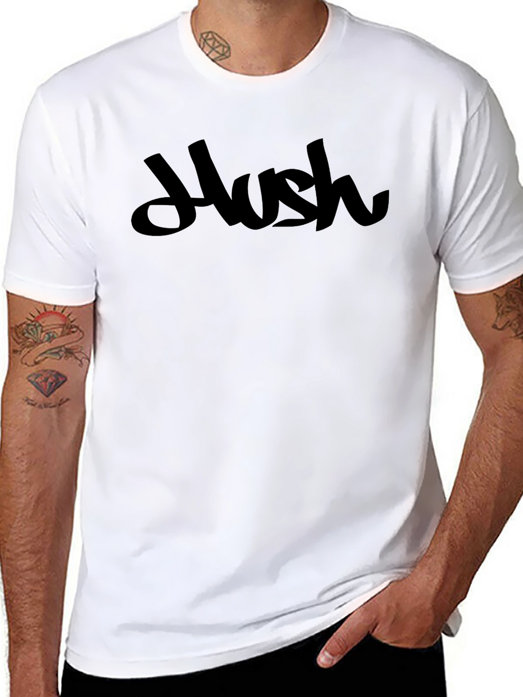 Hush Graphic Tee - Modern Black T-Shirt