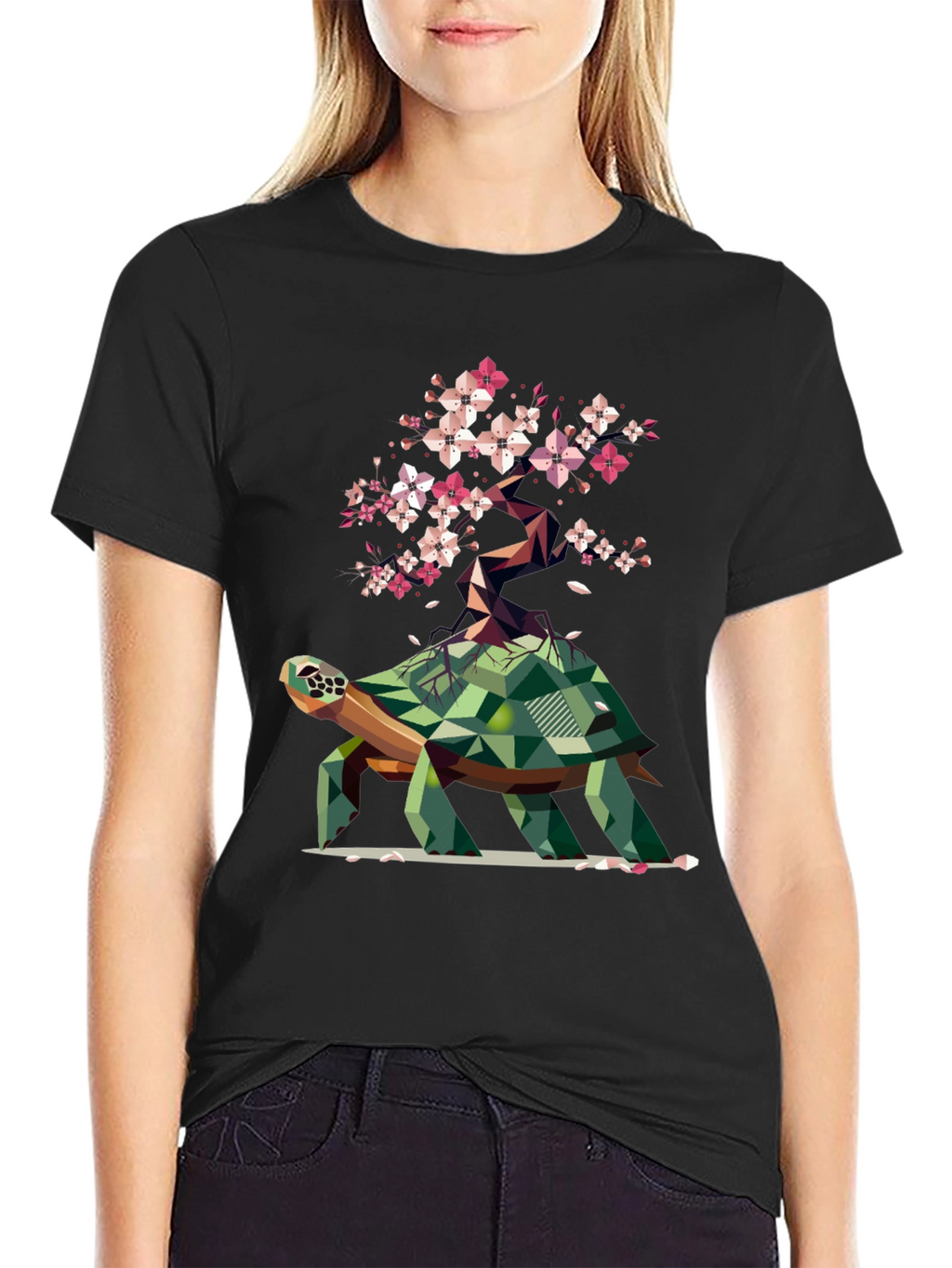 Geometric Turtle Bonsai Graphic Tee