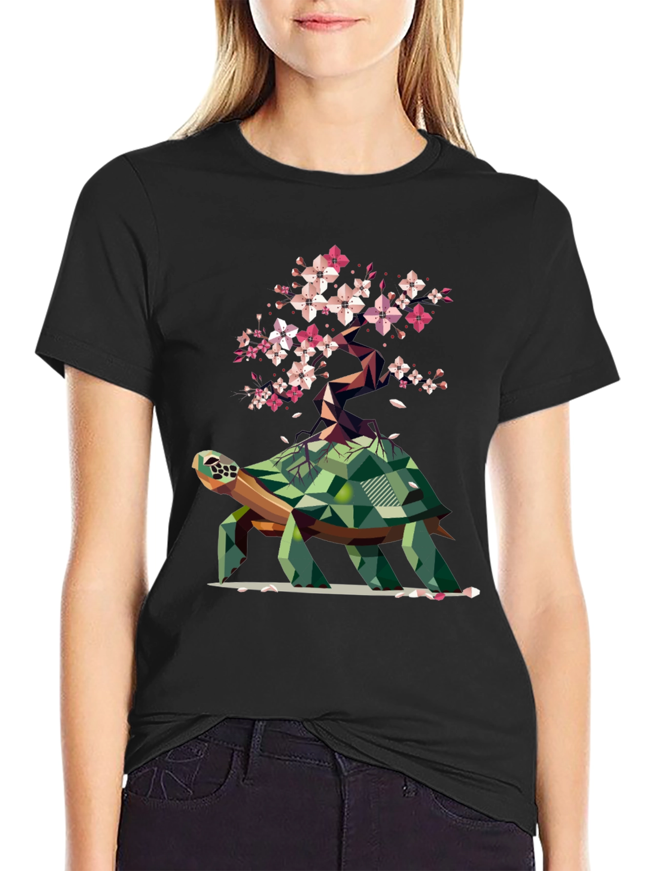 Geometric Turtle Bonsai Graphic Tee