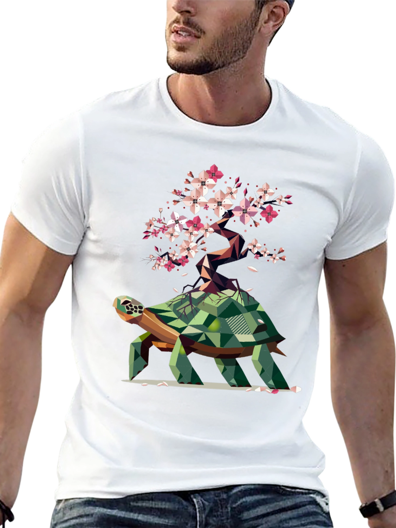Geometric Turtle Bonsai Graphic Tee