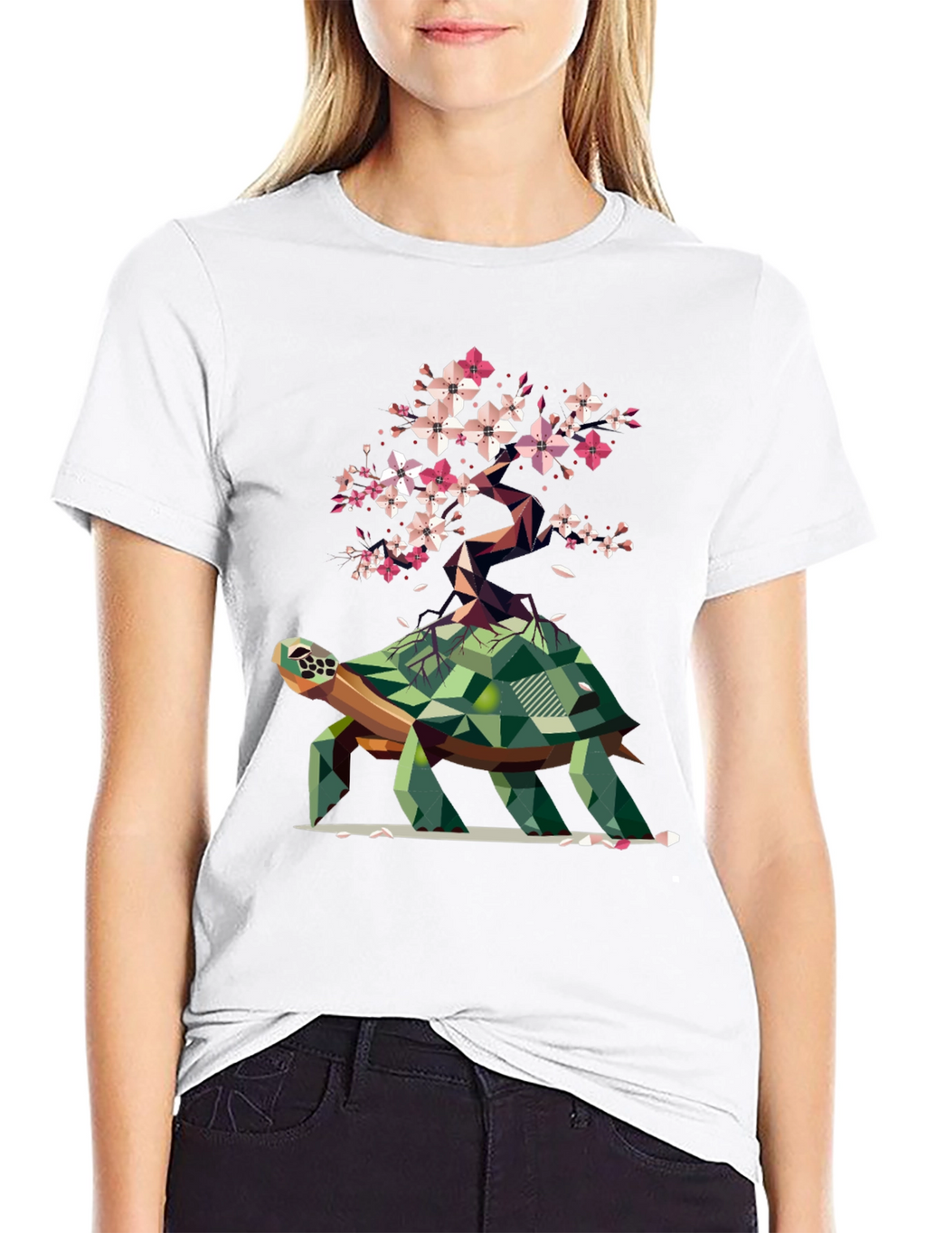 Geometric Turtle Bonsai Graphic Tee