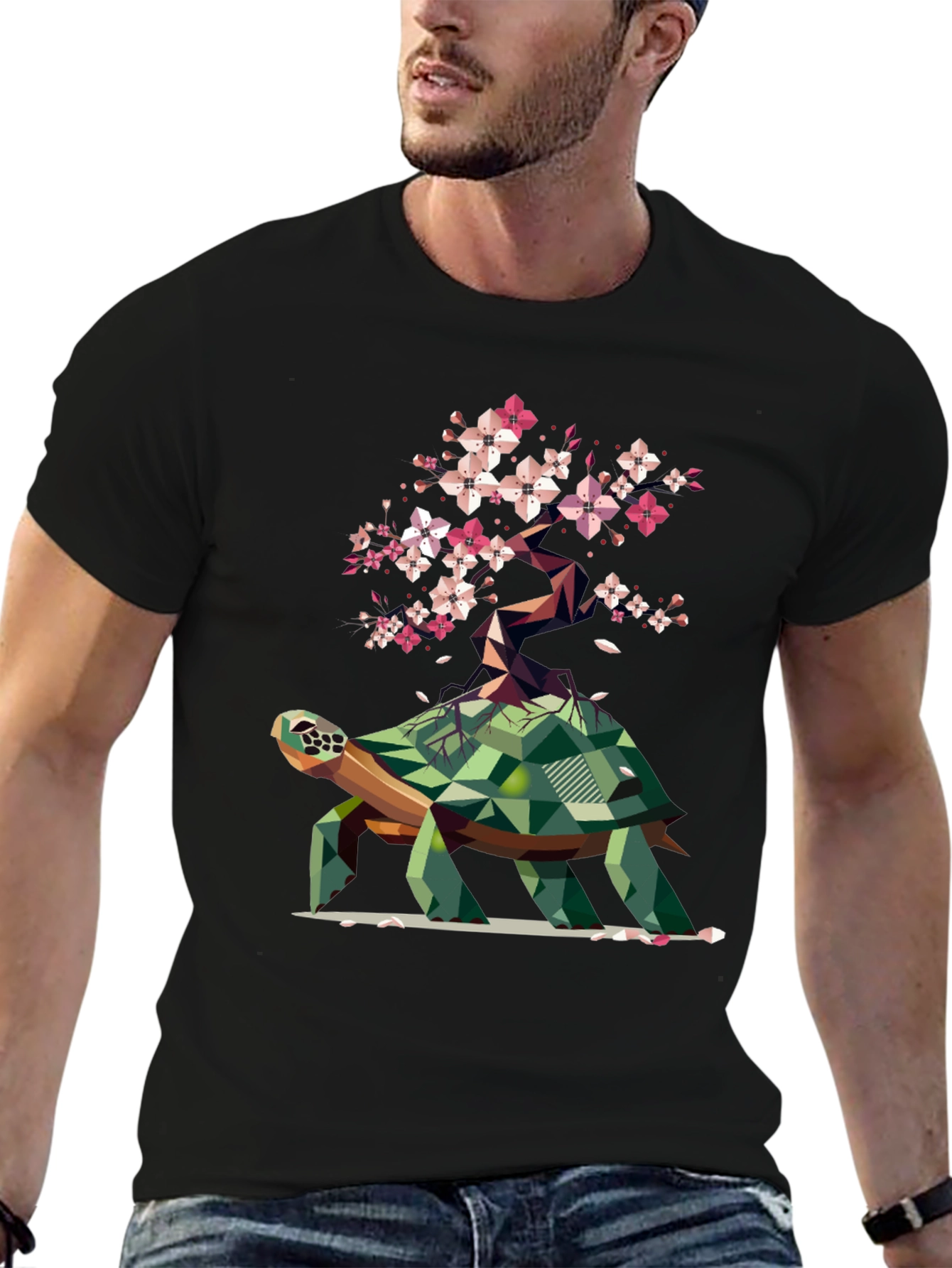 Geometric Turtle Bonsai Graphic Tee