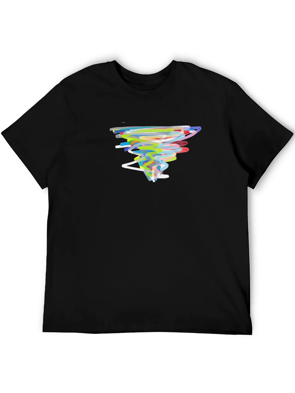 Abstract Tornado Graphic Black T-Shirt