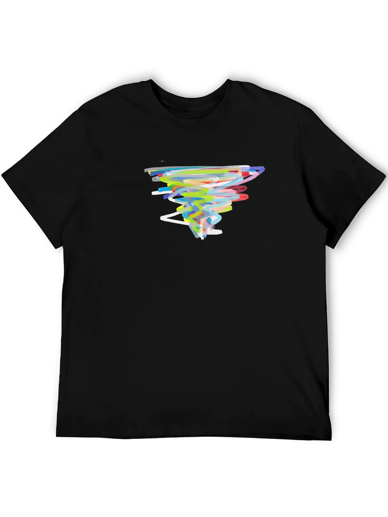 Abstract Tornado Graphic Black T-Shirt