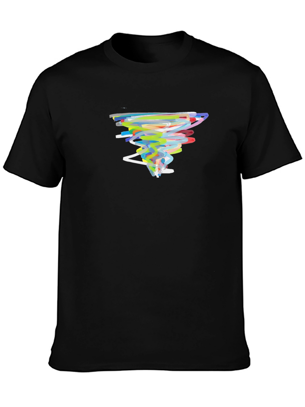 Abstract Tornado Graphic Black T-Shirt