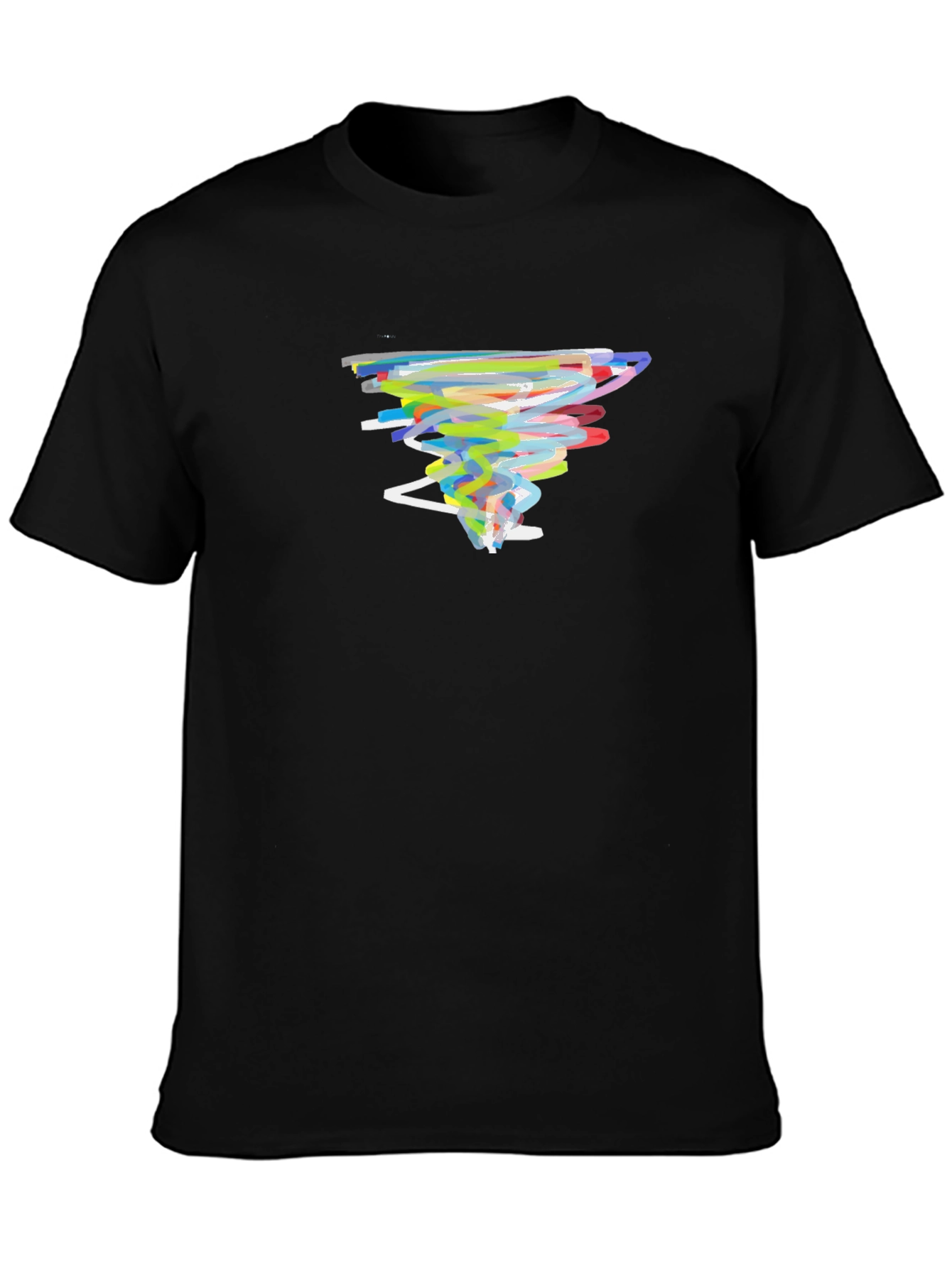 Abstract Tornado Graphic Black T-Shirt