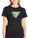 Abstract Tornado Graphic Black T-Shirt