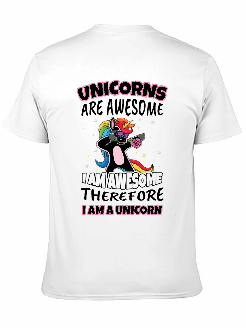 Unicorns Are Awesome Black Graphic T-Shirt